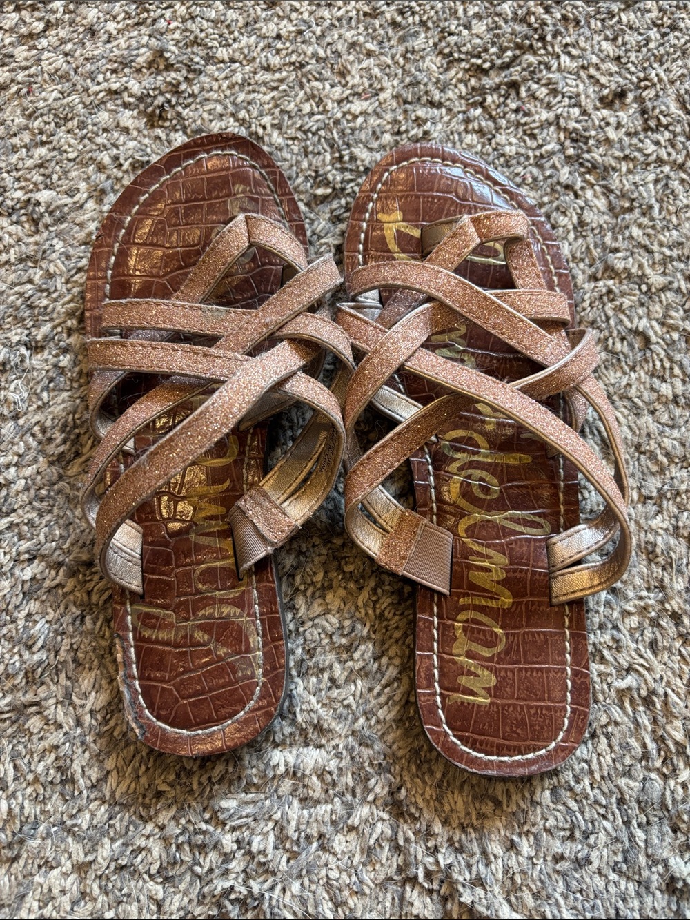 Sam Edelman Georgette Glitter Girls Sandals Sz 4